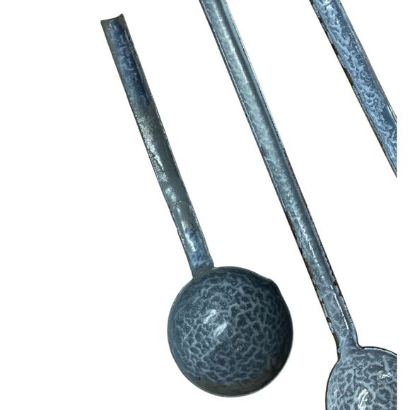 Gray Graniteware Wall Utensil Holder with Utensils Vintage Farmhouse Ladle Spoon - Picture 4 of 7